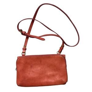 Madewell Leather Crossbody Wallet Bag Burnt Orange